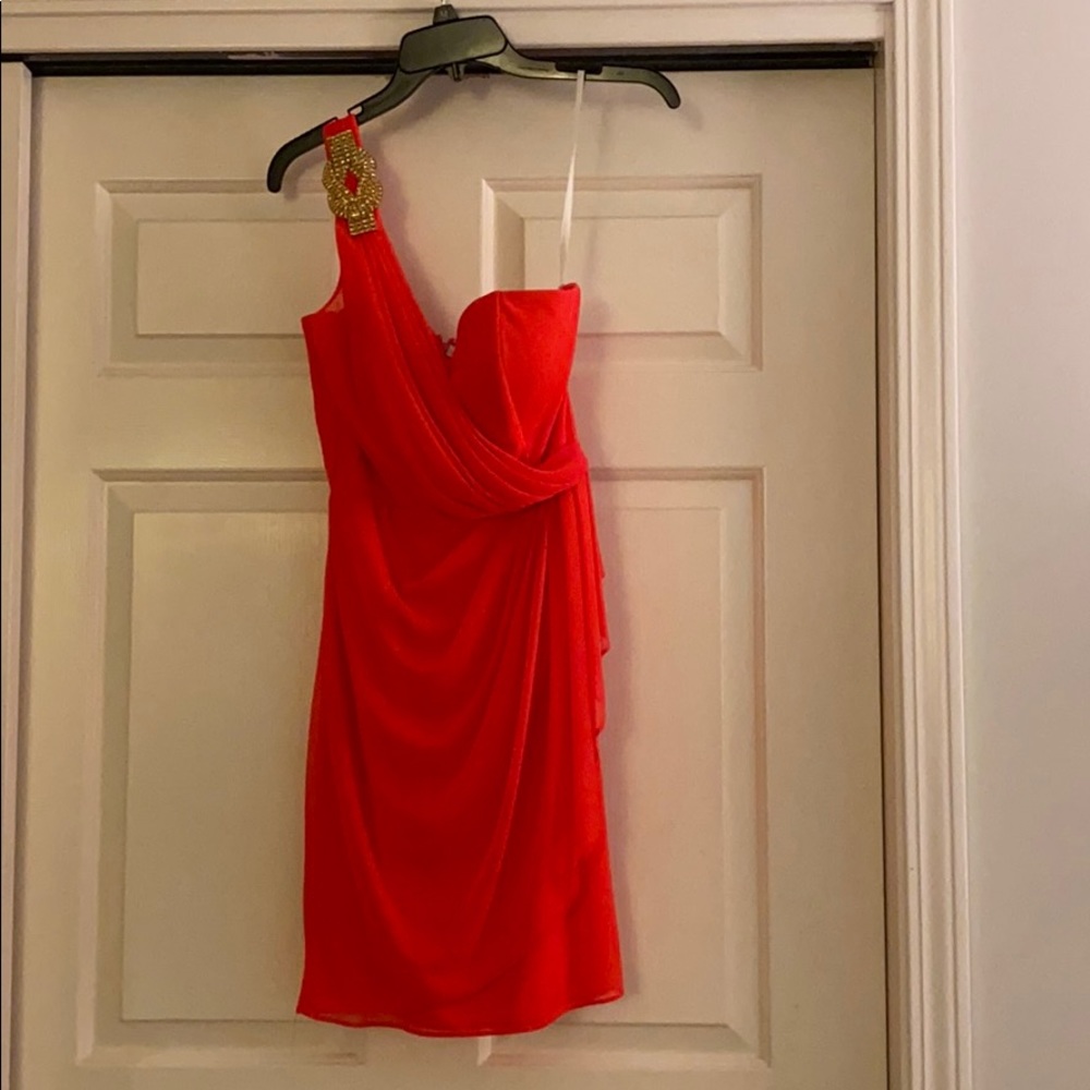 One shoulder formal cocktail dress